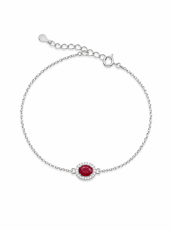 Ruby Aura Silver Bracelet