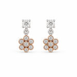 Load image into Gallery viewer, Crystal Flower Dangle Studs