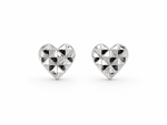 Load image into Gallery viewer, Geometric Heart Silver Stud Earrings