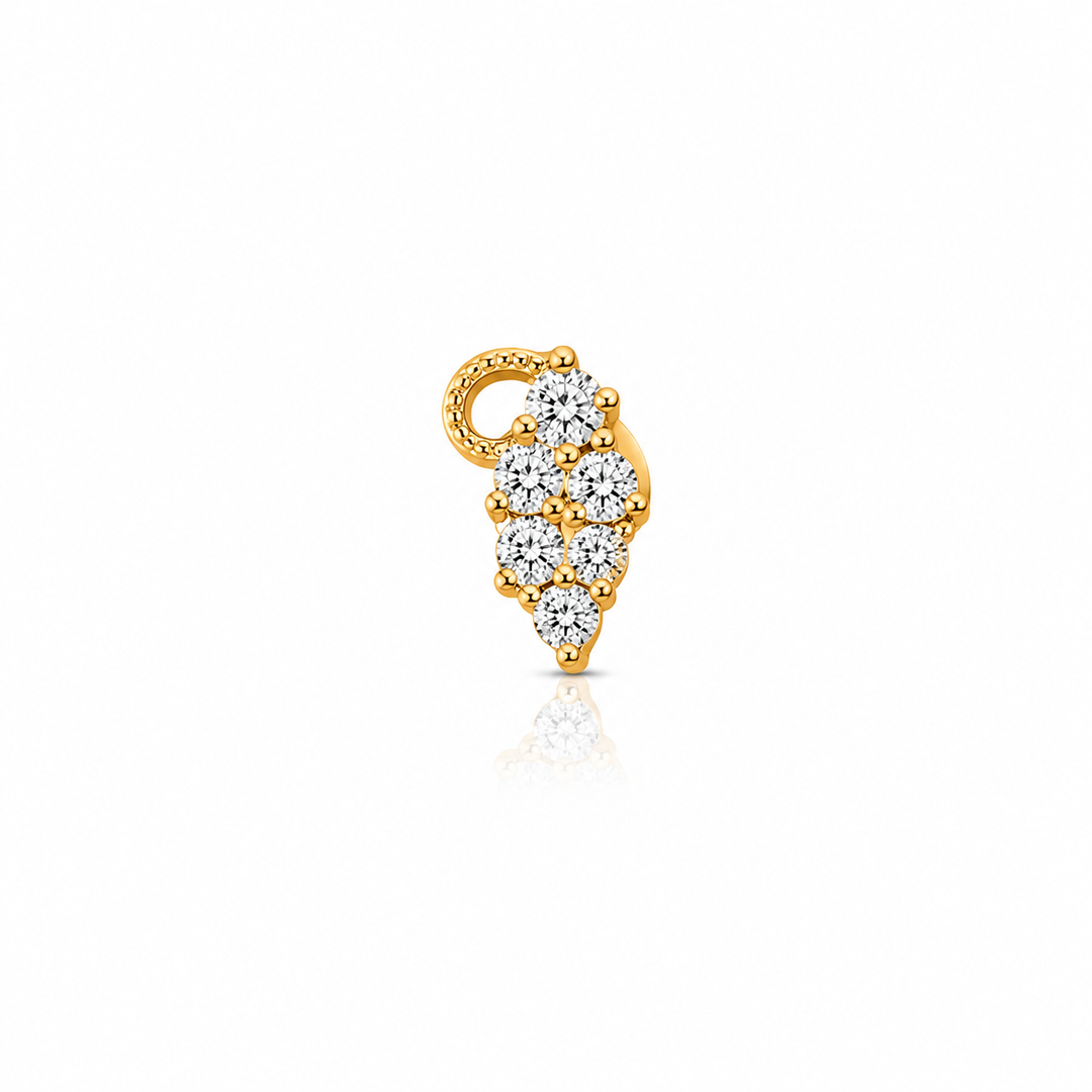 Elegant Teardrop Gold-Plated Sterling Silver Nose Pin
