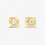 Load image into Gallery viewer, Golden Sunray Square Studs