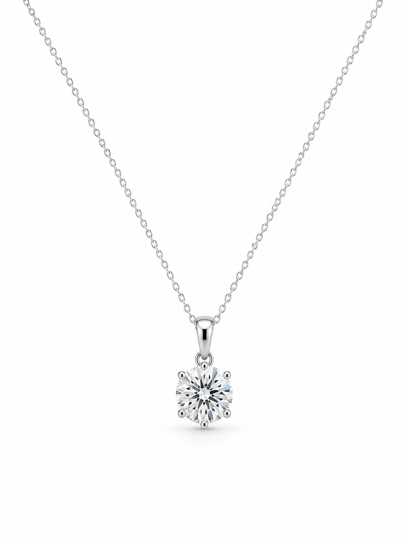 Classic Solitaire Pendant Necklace