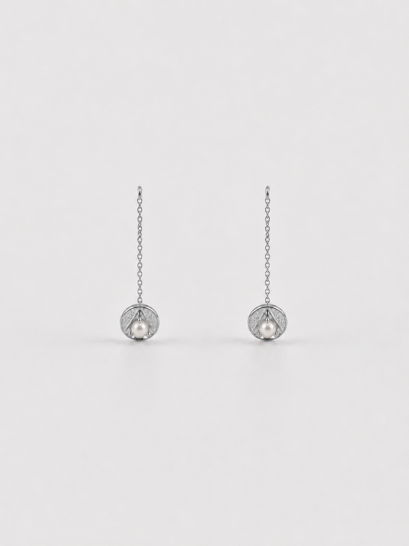 Silver Pearl Drop Earrings