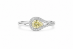 Load image into Gallery viewer, Champagne Pear Halo Sterling Silver Ring