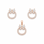 Load image into Gallery viewer, Butterfly Halo Pendant &amp; Stud Earrings Set