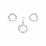 Load image into Gallery viewer, Marquise Halo Pendant &amp; Stud Earrings Set