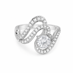 Load image into Gallery viewer, Swirl Halo Silver Ring