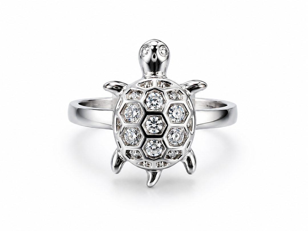 Hexa Shell Turtle Silver Ring