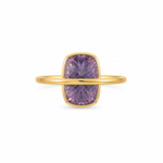 Load image into Gallery viewer, Golden Carved Amethyst Statement Ring