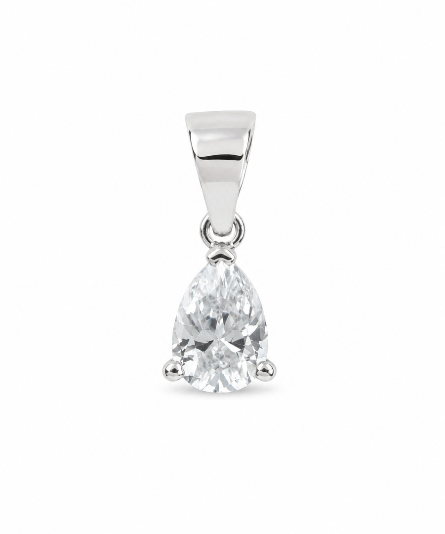 Pear Solitaire Pendant