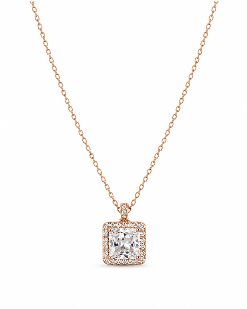 Rose Gold Princess Halo Necklace