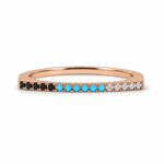 Load image into Gallery viewer, Rose Gold Tri-Colour Stone Silver Ring