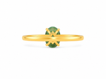 Load image into Gallery viewer, Golden Oval Emerald &amp; Cubic Zirconia Ring