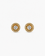 Load image into Gallery viewer, Golden Radiance Halo Stud Earrings