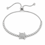 Load image into Gallery viewer, Turtle Charm Silver Bracelet