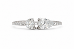 Load image into Gallery viewer, Dual Stone Open Ring with Round