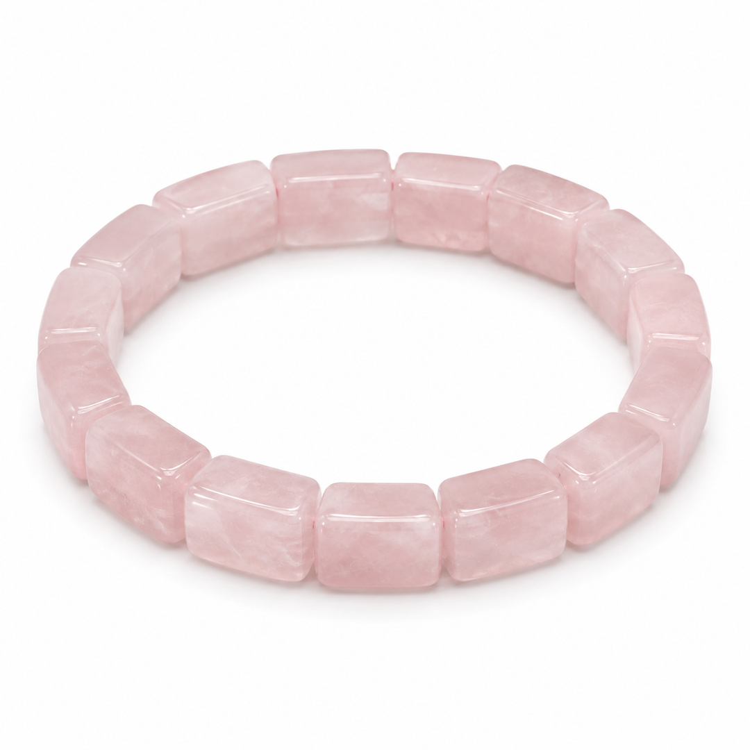 Rose Quartz Rectangle Crystal Bracelet