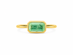Load image into Gallery viewer, Golden Emerald-Cut Emerald Solitaire Ring