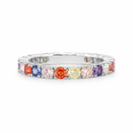 Load image into Gallery viewer, Multi-Colour Eternity Silver Ring