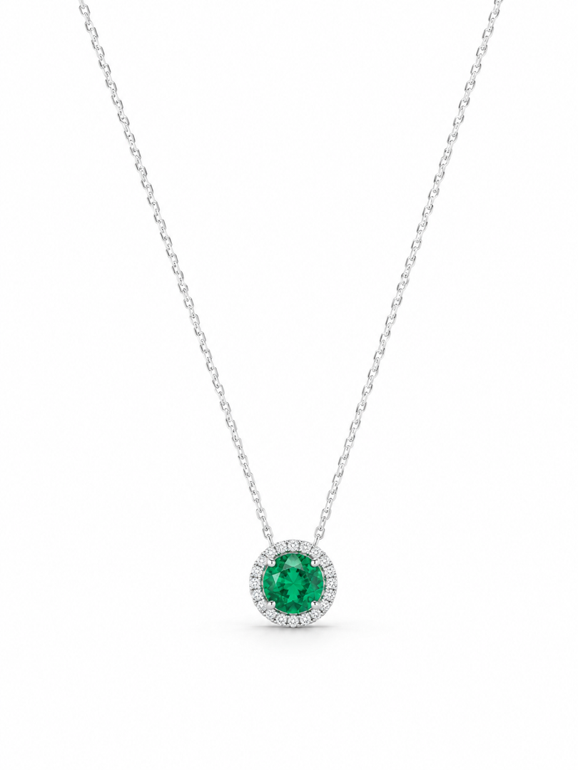 Emerald Halo Necklace