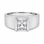 Load image into Gallery viewer, Princess Cut Solitaire Silver Ring