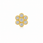 Load image into Gallery viewer, Classic Floral Bezel Gold-Plated Sterling Silver Nose Pin