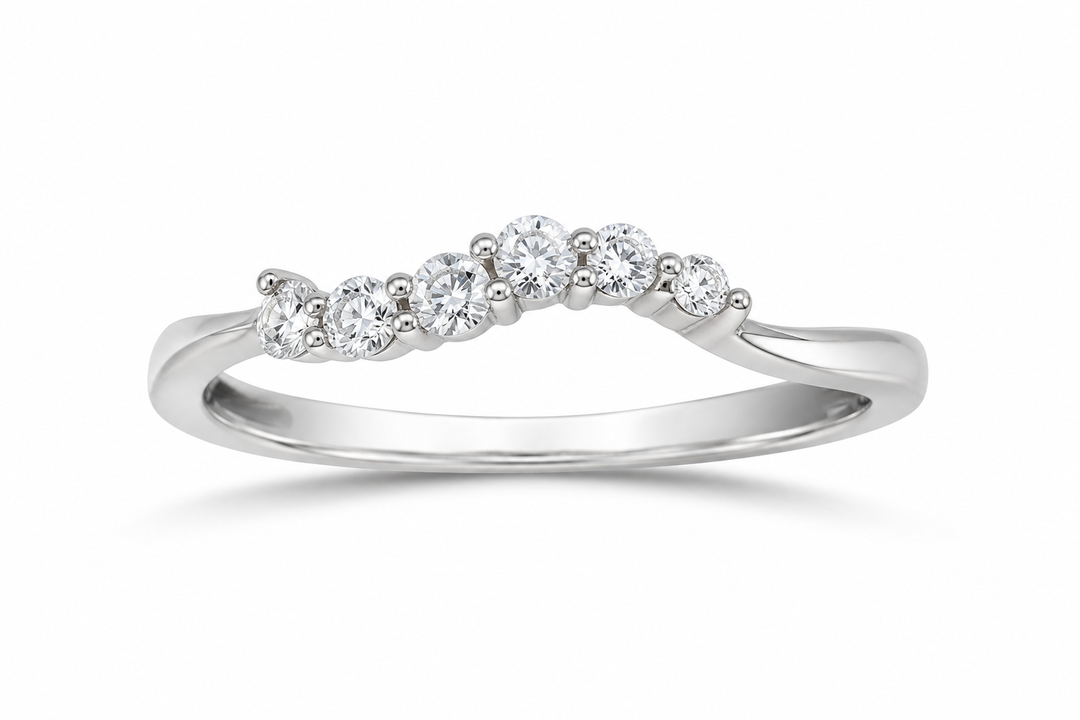 Curved Five-Stone Zircon Ring