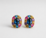 Load image into Gallery viewer, Multicolor Halo Blue Stone Stud