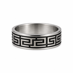 Load image into Gallery viewer, Greek Key Silver Band Ring