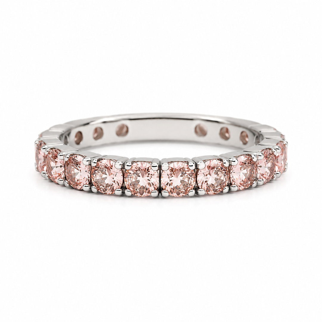Peach Eternity Silver Ring