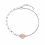 Load image into Gallery viewer, Dual Chain Halo Disc Sterling Silver Bracelet