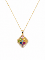 Load image into Gallery viewer, Rainbow Floral Charm Necklace