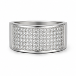 Load image into Gallery viewer, Diamond Look Wide Silver Band Ring