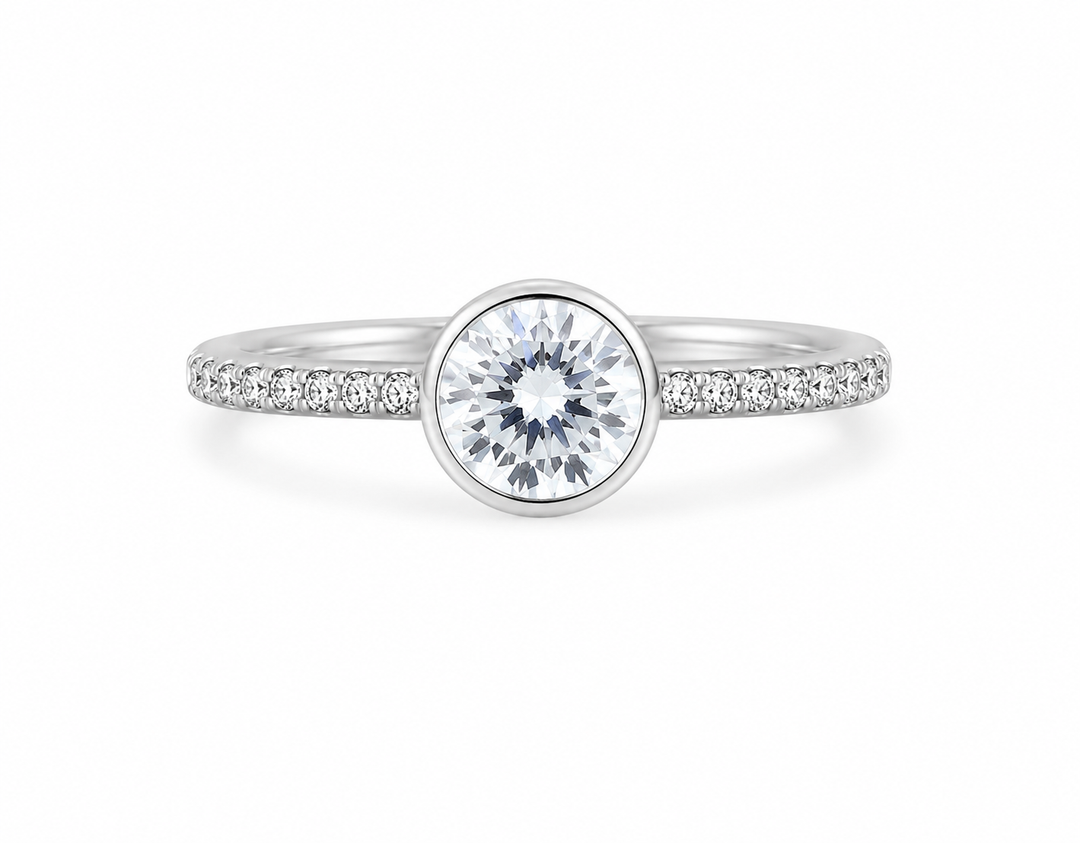 Classic Bezel Solitaire Sterling Silver Ring
