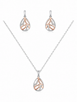 Load image into Gallery viewer, Rose Gold Teardrop Leaf Sterling Silver Necklace