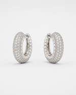 Load image into Gallery viewer, Pearl Pavé Hoop Earrings