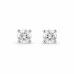 Load image into Gallery viewer, Silver Spark Solitaire Earrings