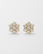 Load image into Gallery viewer, Diamond Bloom Cluster Stud Earrings