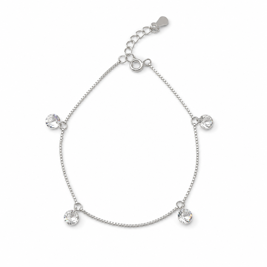 Crystal Drop Sterling Silver Bracelet