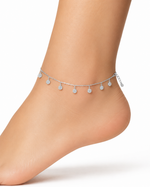 Load image into Gallery viewer, Sparkling Silver Drop Charm Anklet