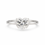 Load image into Gallery viewer, Heart Solitaire Silver Ring