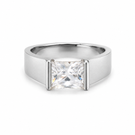 Load image into Gallery viewer, Princess Cut Silver Band Ring