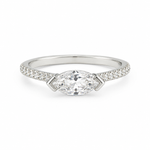 Load image into Gallery viewer, Marquise Solitaire Spark Silver Ring