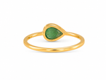 Load image into Gallery viewer, Golden Pear-Cut Emerald Solitaire Ring