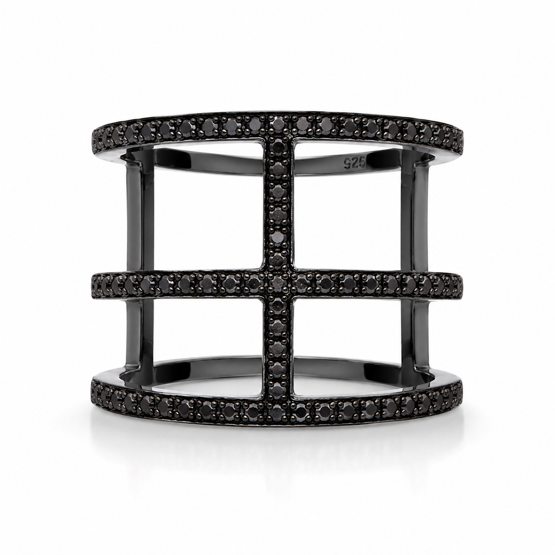 Black Multi-Layer Statement Ring