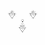 Load image into Gallery viewer, Geometric Triangle Pendant &amp; Stud Earrings Set