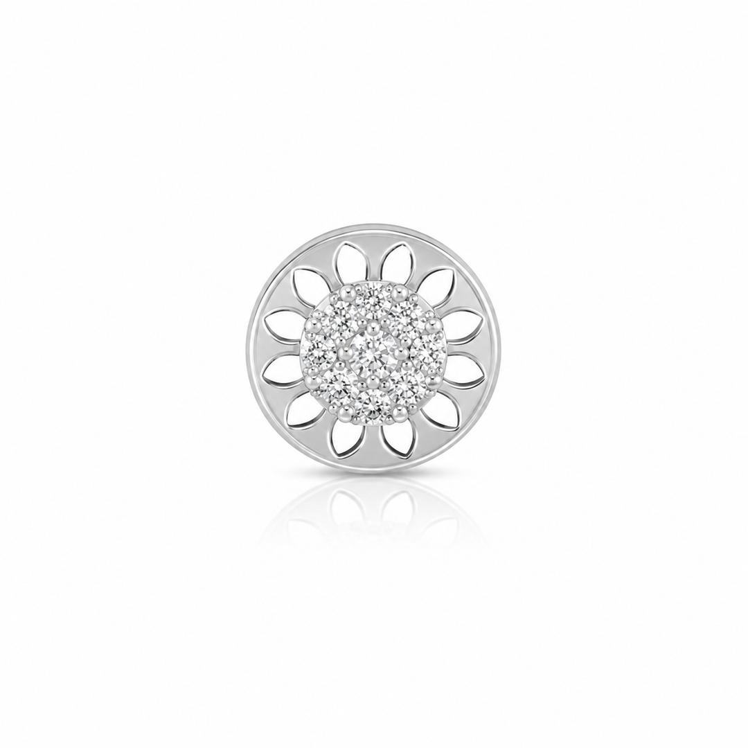 Sunburst Floral Sterling Silver Nose Pin