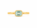 Load image into Gallery viewer, Golden Emerald-Cut Aquamarine Solitaire Ring