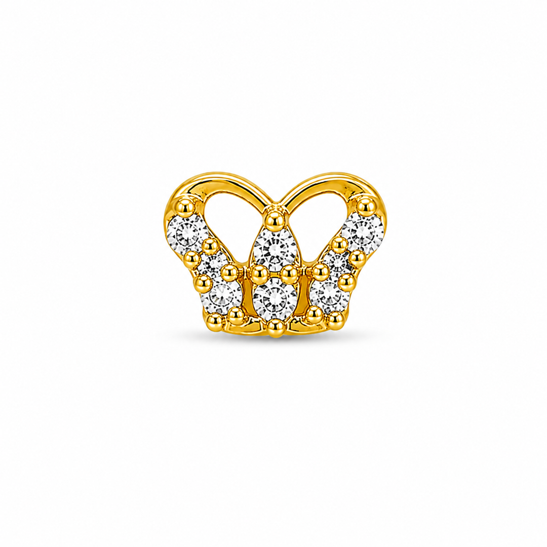 Royal Crown Gold-Plated Sterling Silver Nose Pin