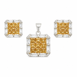Load image into Gallery viewer, Golden Radiance Square Sterling Silver Pendant
